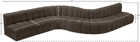 Briar Brown 197 Boucle Fabric Upholstered Modular Sectional, 8-Piece