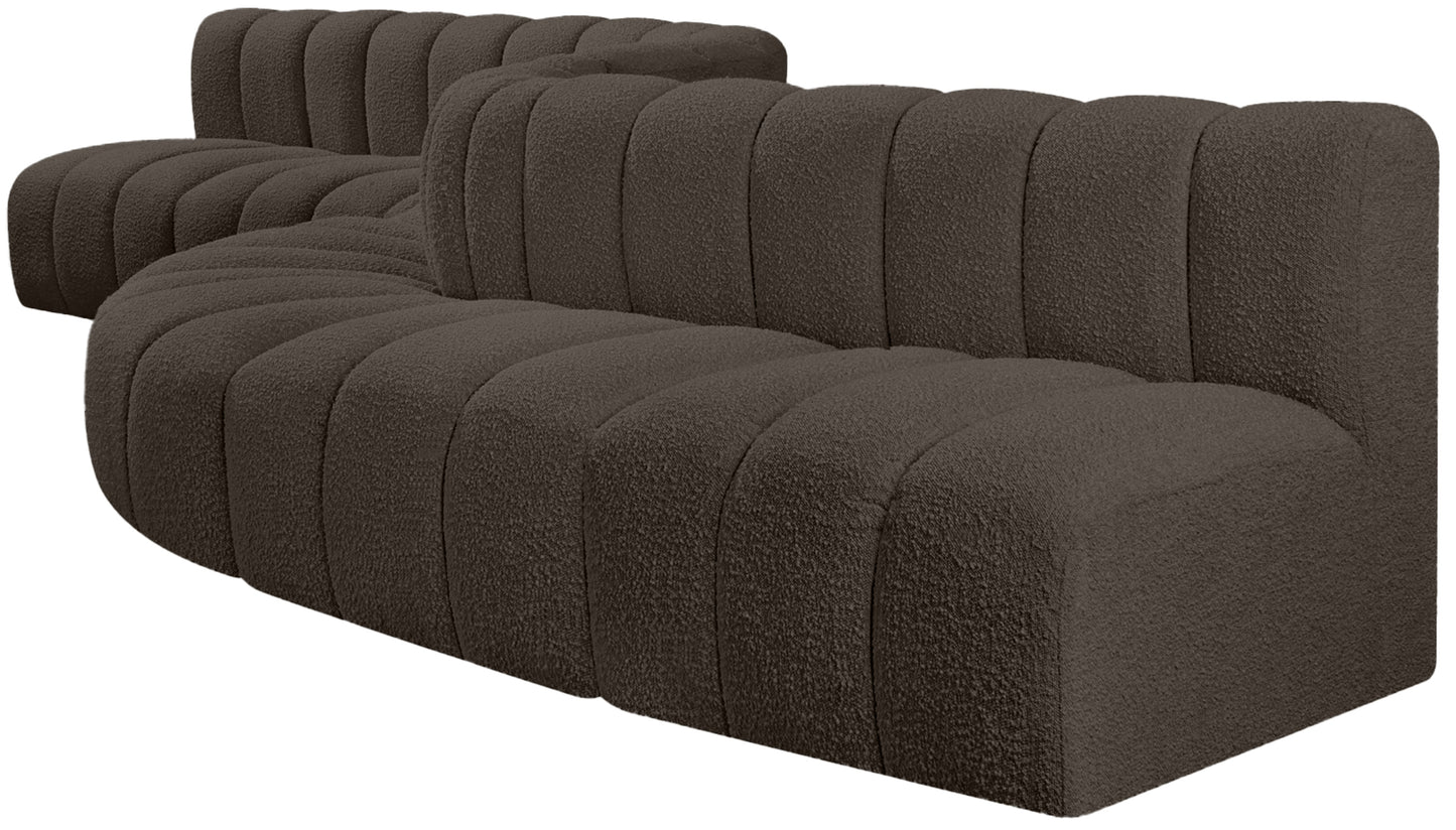 zara brown boucle fabric modular sofa s8c