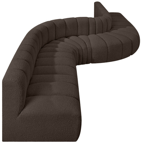 Briar Brown 197 Boucle Fabric Upholstered Modular Sectional, 8-Piece