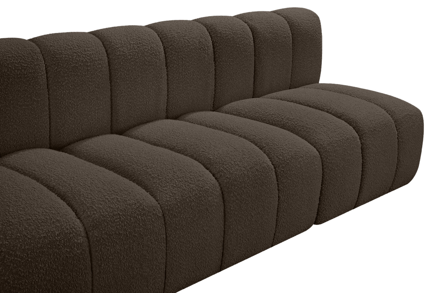 zara brown boucle fabric modular sofa s8c