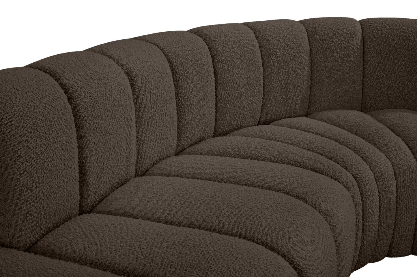 zara brown boucle fabric modular sofa s8c