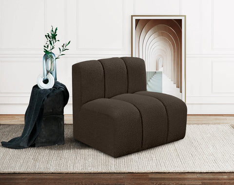 Briar Brown Boucle Fabric Upholstered Modular Straight Chair, 1 Piece