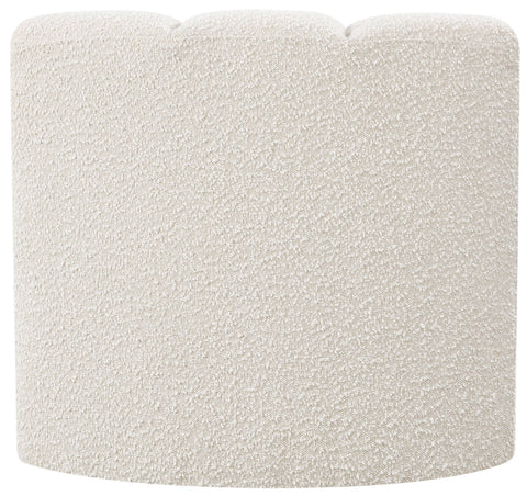 Yara Cream Boucle Fabric Upholstered Curved Corner Chair, 1 Piece