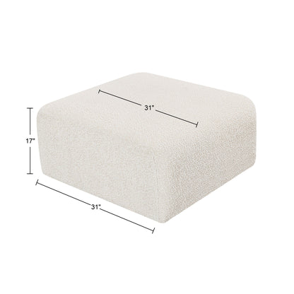 Zara Cream Boucle Fabric Ottoman Ott