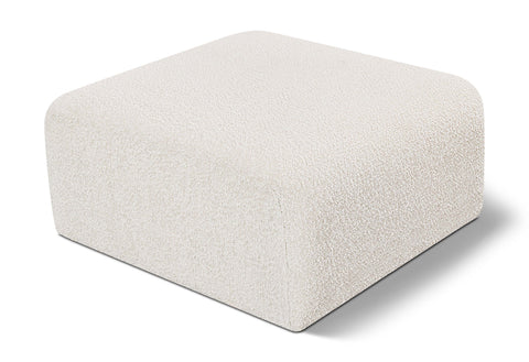 Yara Boucle Fabric Upholstered Ottoman, 1 Piece