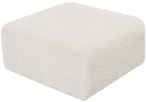 Yara Boucle Fabric Upholstered Ottoman, 1 Piece