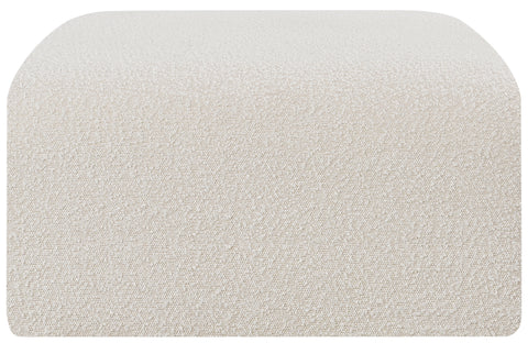 Yara Boucle Fabric Upholstered Ottoman, 1 Piece