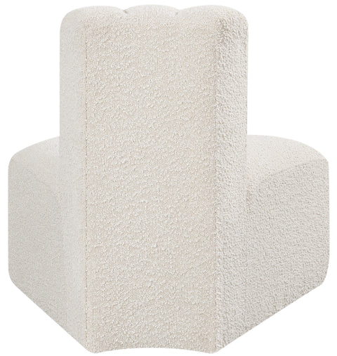 Briar Cream Boucle Fabric Upholstered Modular Reverse Corner Chair, 1 Piece