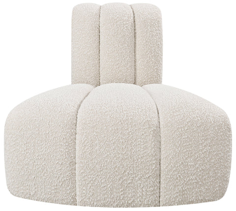 Briar Cream Boucle Fabric Upholstered Modular Reverse Corner Chair, 1 Piece