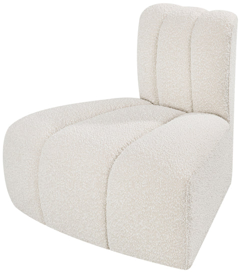 Briar Cream Boucle Fabric Upholstered Modular Reverse Corner Chair, 1 Piece