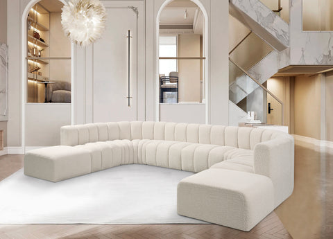 Briar Cream 161 Boucle Fabric Upholstered Modular Sectional, 10-Piece