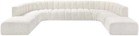 Briar Cream 161 Boucle Fabric Upholstered Modular Sectional, 10-Piece