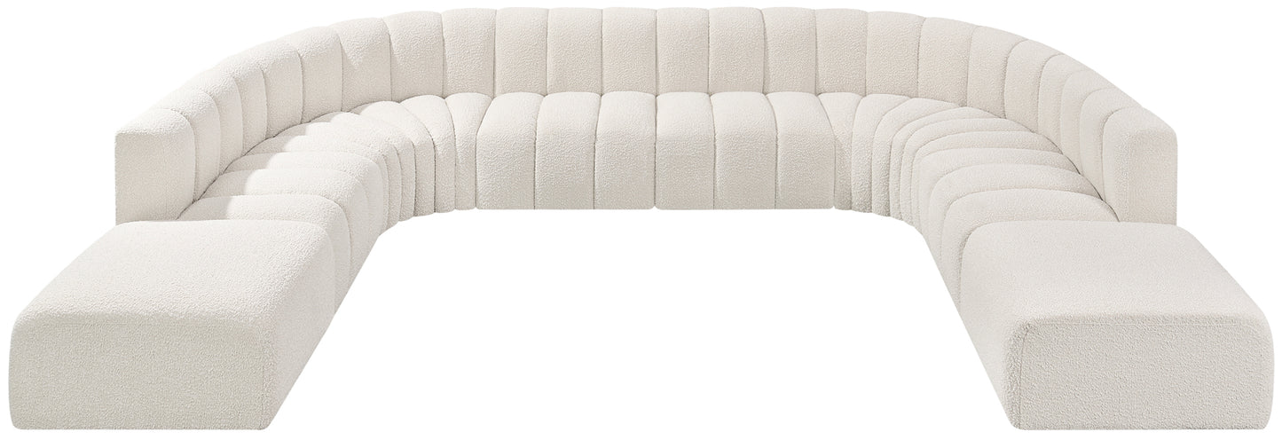 zara cream boucle fabric modular sofa s10a