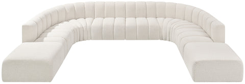 Briar Cream 161 Boucle Fabric Upholstered Modular Sectional, 10-Piece