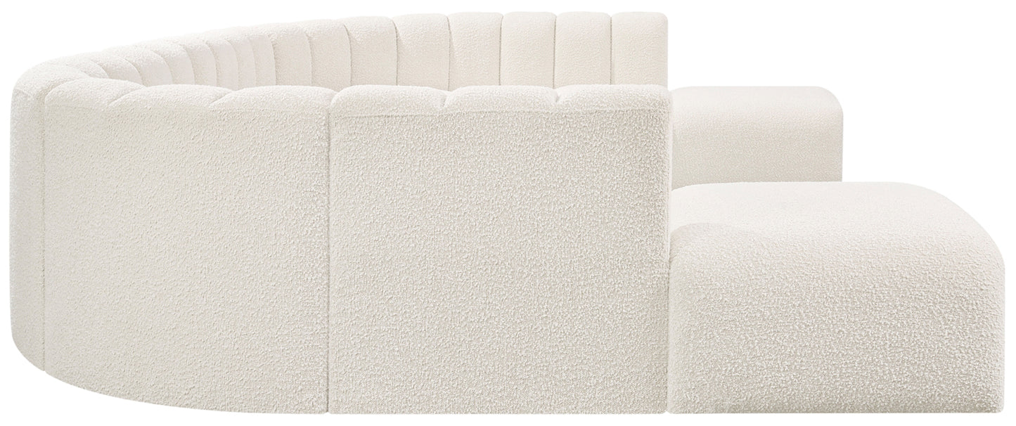 zara cream boucle fabric modular sofa s10a