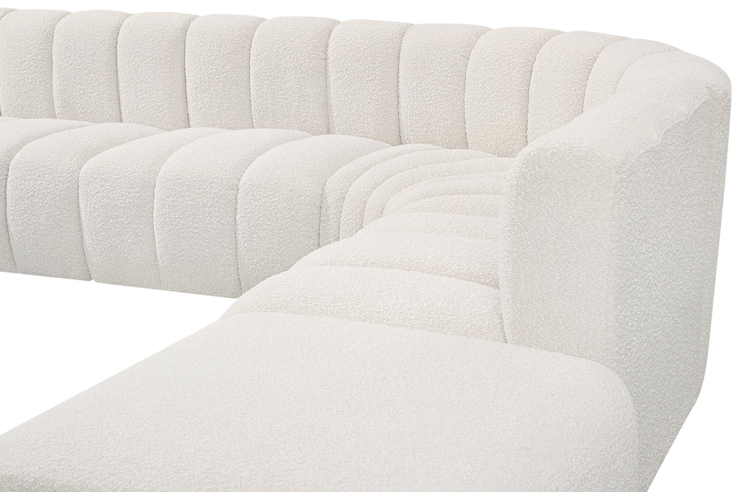 zara cream boucle fabric modular sofa s10a