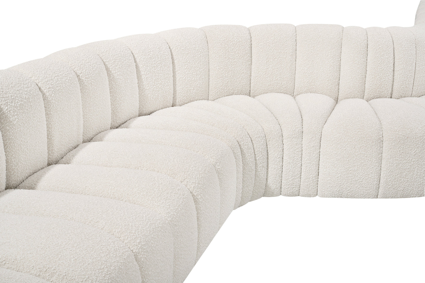 zara cream boucle fabric modular sofa s10a