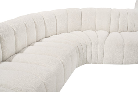 Briar Cream 161 Boucle Fabric Upholstered Modular Sectional, 10-Piece