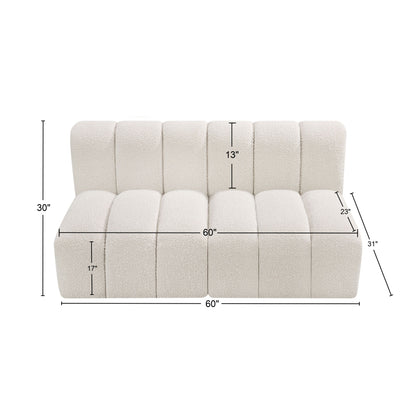 Zara Cream Boucle Fabric Modular Sofa S2A