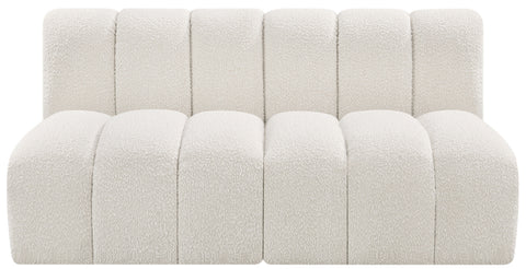 Briar Cream 60 Boucle Fabric Upholstered Modular Sectional , 2-Piece (Style 1)