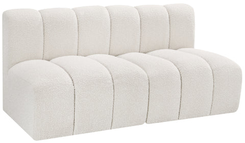Briar Cream 60 Boucle Fabric Upholstered Modular Sectional , 2-Piece (Style 1)