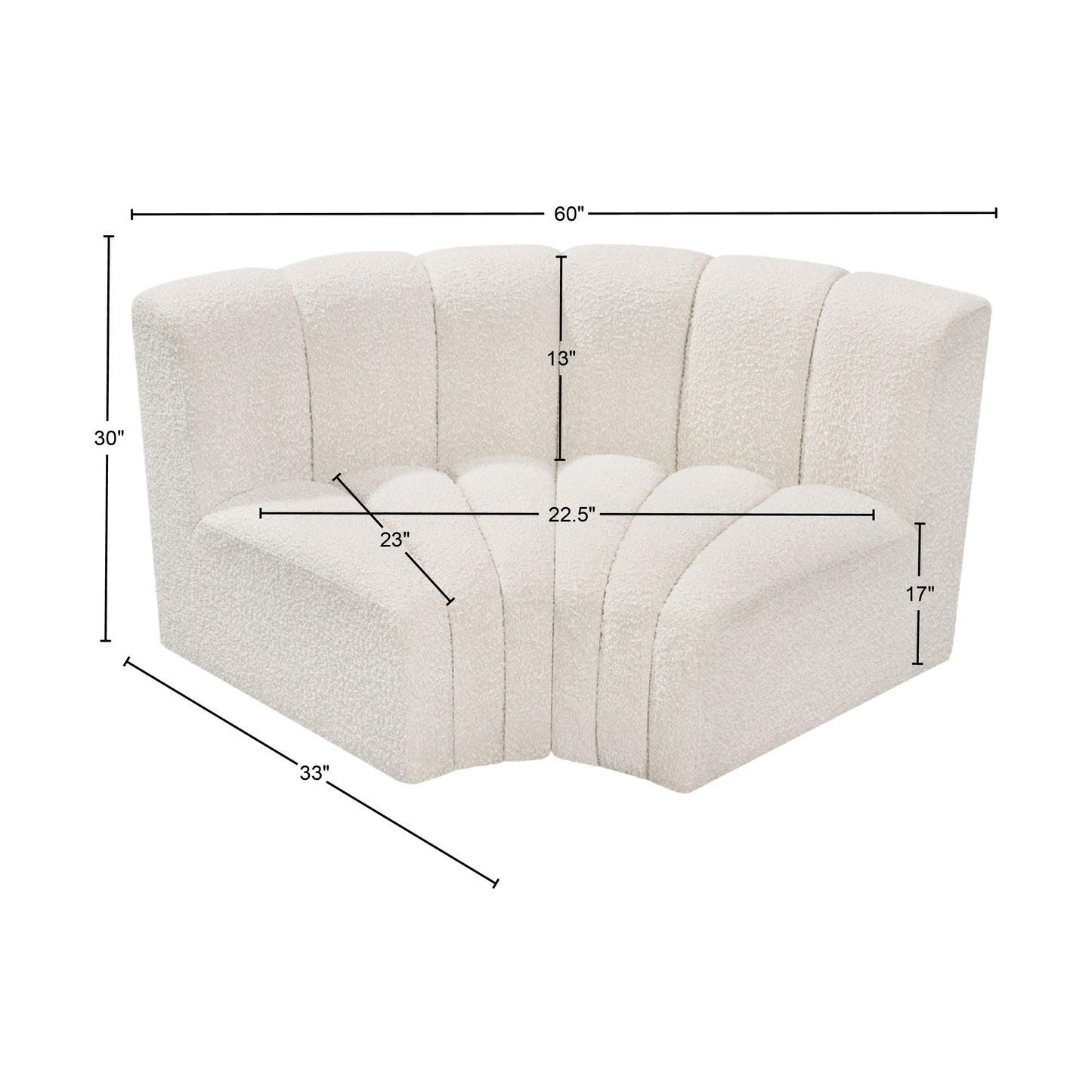 zara cream boucle fabric modular sofa s2b