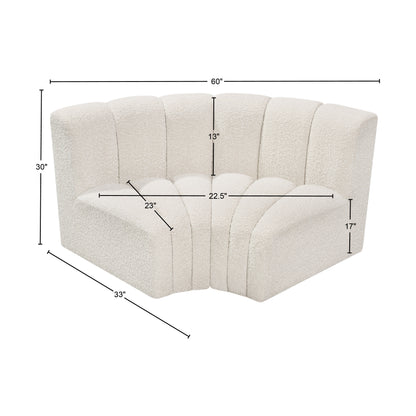 Zara Cream Boucle Fabric Modular Sofa S2B