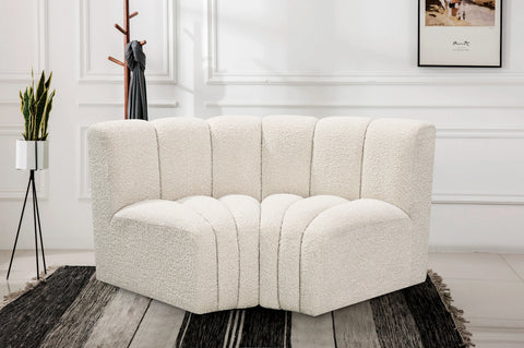 Briar Cream 60 Boucle Fabric Upholstered Modular Sectional , 2-Piece (Style 2)