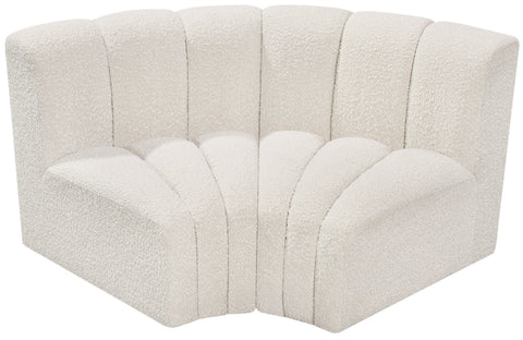 Briar Cream 60 Boucle Fabric Upholstered Modular Sectional , 2-Piece (Style 2)