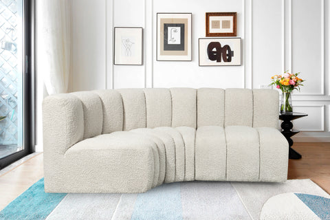 Briar Cream 84 Boucle Fabric Upholstered Modular Sectional, 3-Piece