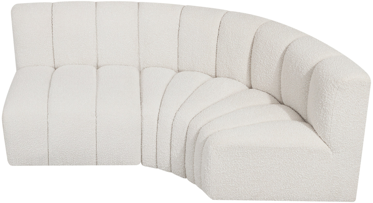 zara cream boucle fabric modular sofa s3a