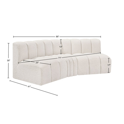 Zara Cream Boucle Fabric Modular Sofa S3B