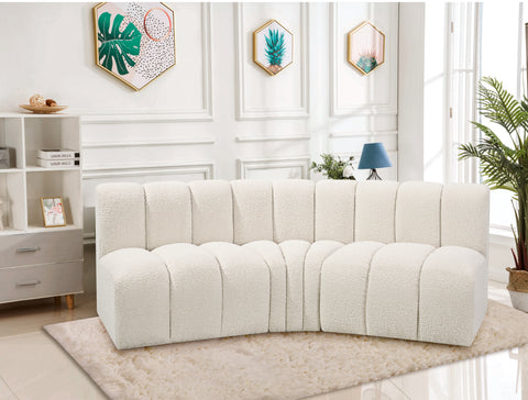 Briar Cream 86 Boucle Fabric Upholstered Modular Sectional, 3-Piece