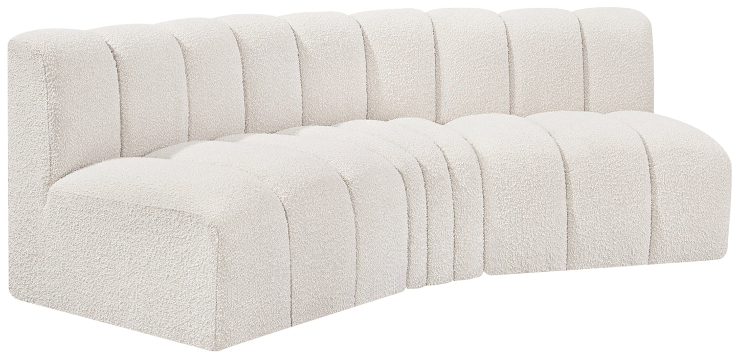 zara cream boucle fabric modular sofa s3b