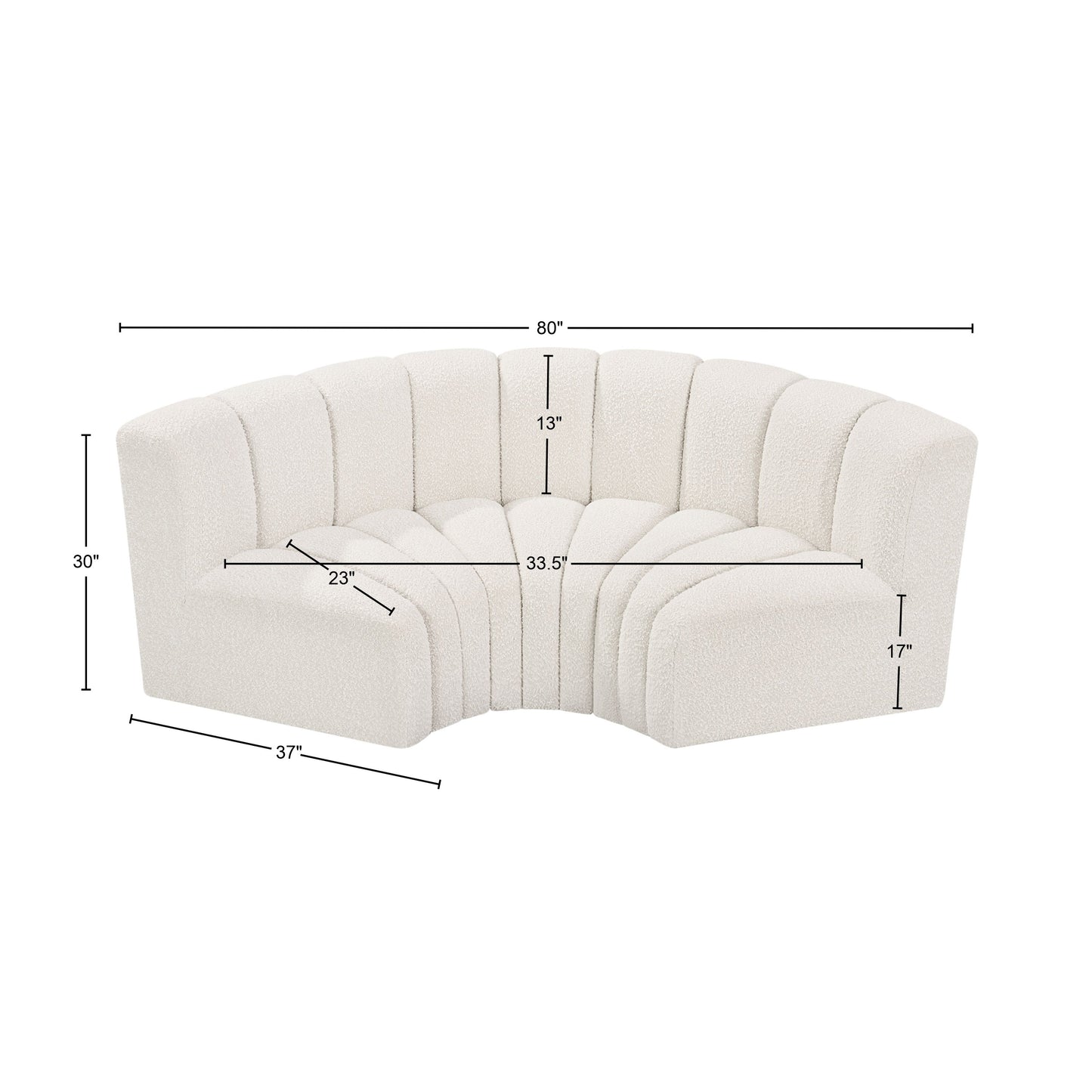 zara cream boucle fabric modular sofa s3c