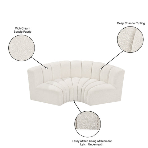 Yara 80" Boucle Fabric Upholstered Sectional, 3-Piece