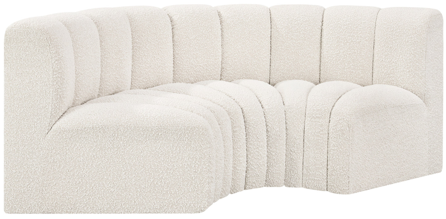 zara cream boucle fabric modular sofa s3c