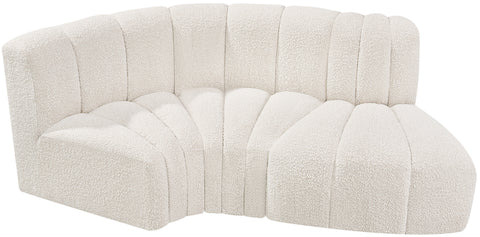 Briar Cream 70 Boucle Fabric Upholstered Modular Sectional, 3-Piece