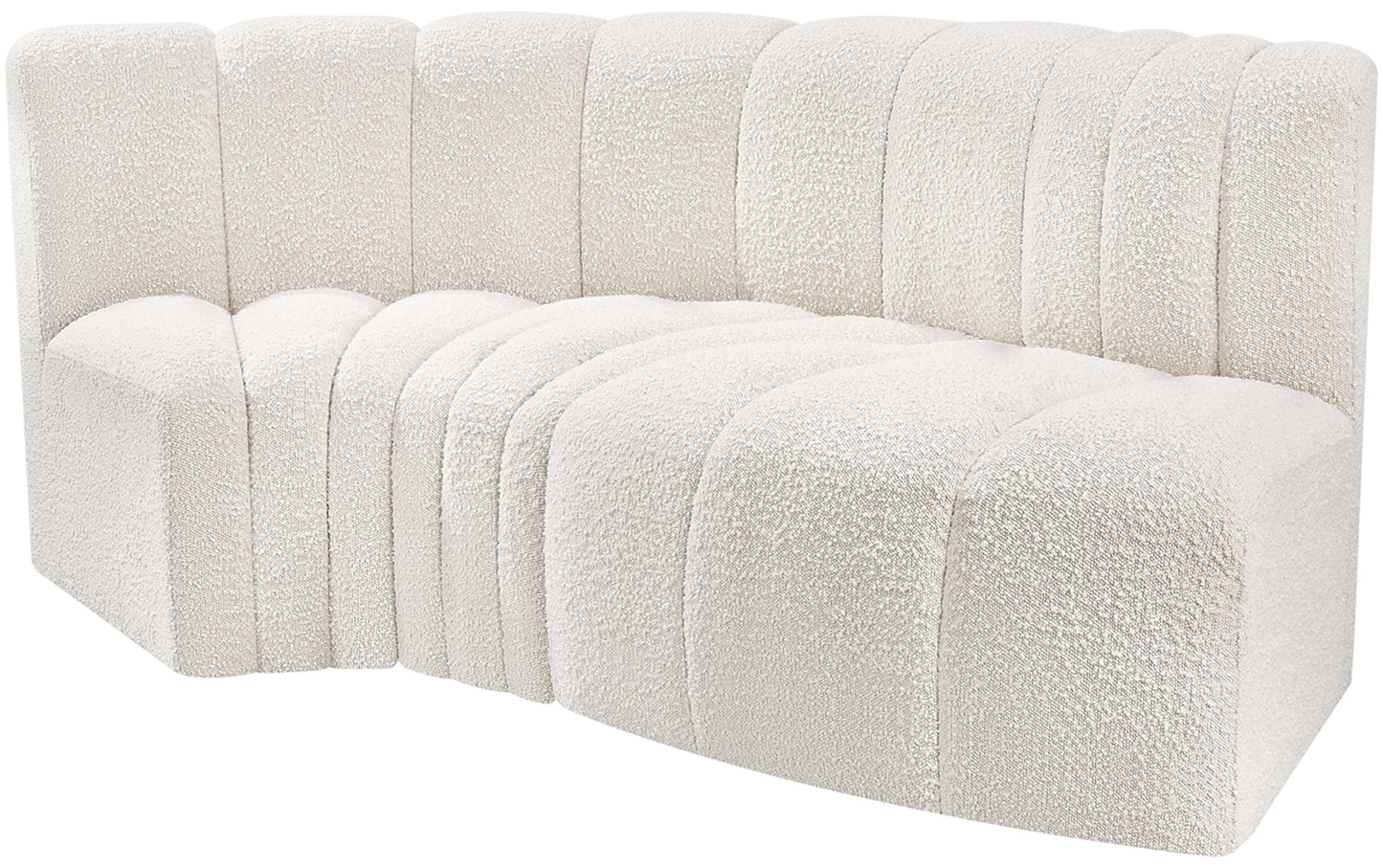 zara cream boucle fabric modular sofa s3d