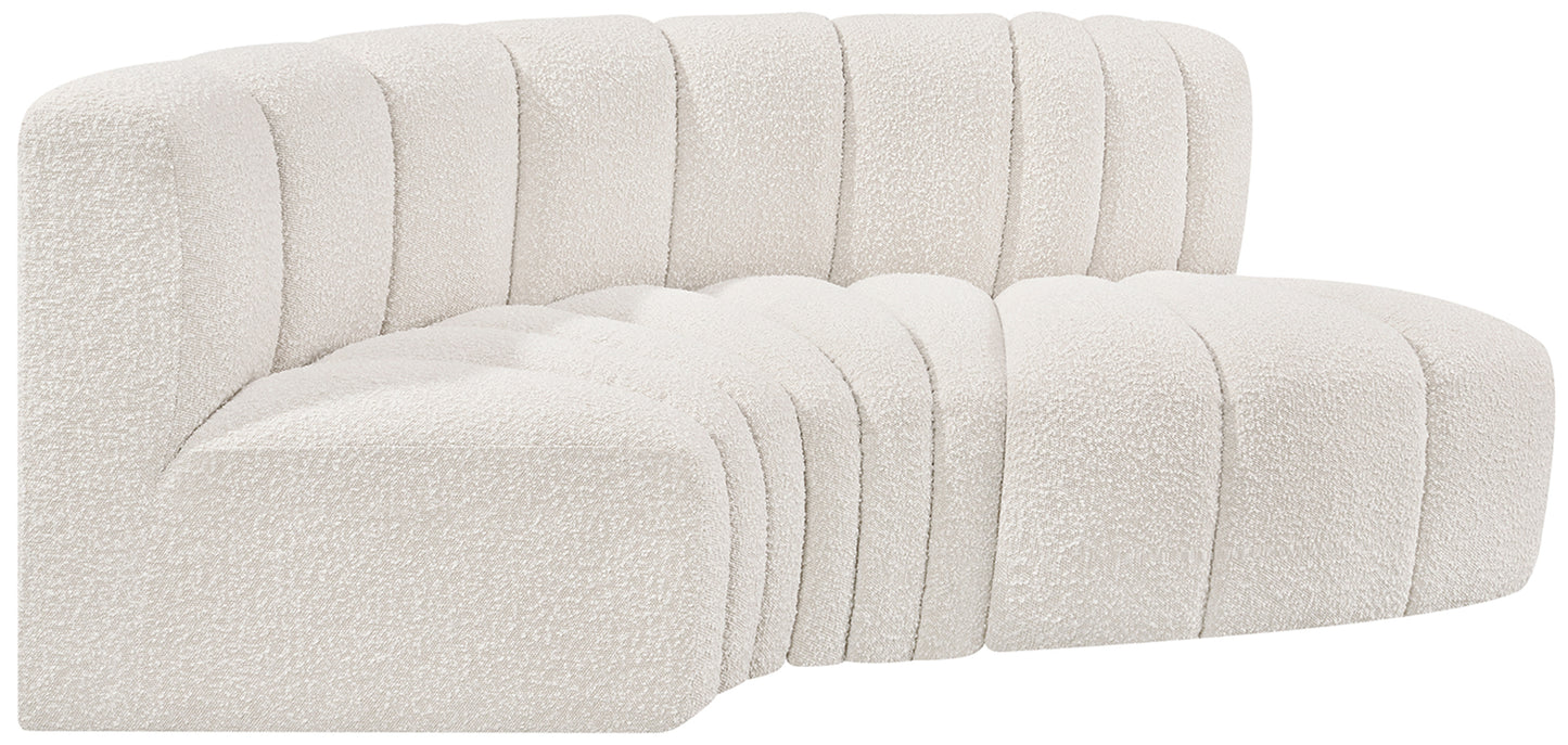 zara cream boucle fabric modular sofa s3d