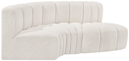 Zara Cream Boucle Fabric Modular Sofa S3D