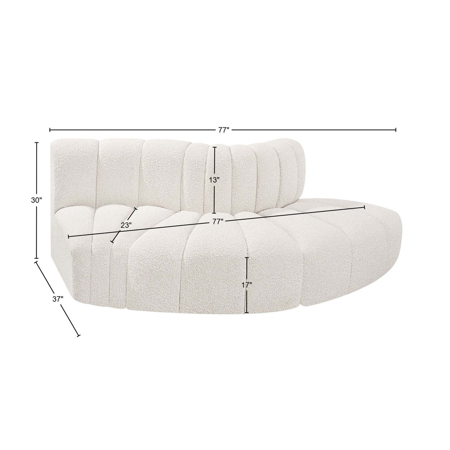 zara cream boucle fabric modular sofa s3e