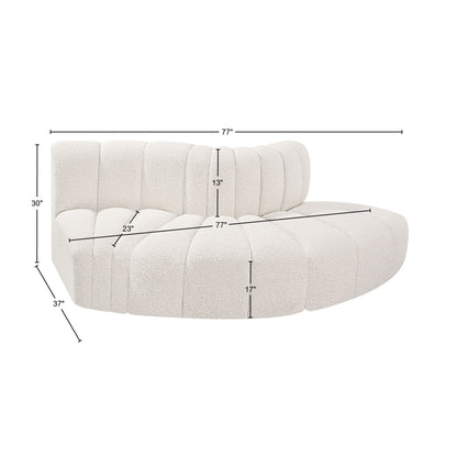 Zara Cream Boucle Fabric Modular Sofa S3E