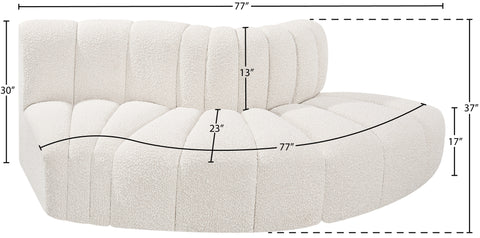 Briar Cream 77 Boucle Fabric Upholstered Modular Sectional, 3-Piece