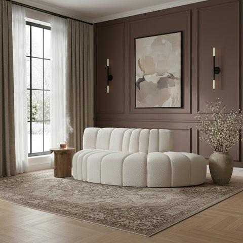 Briar Cream 77 Boucle Fabric Upholstered Modular Sectional, 3-Piece