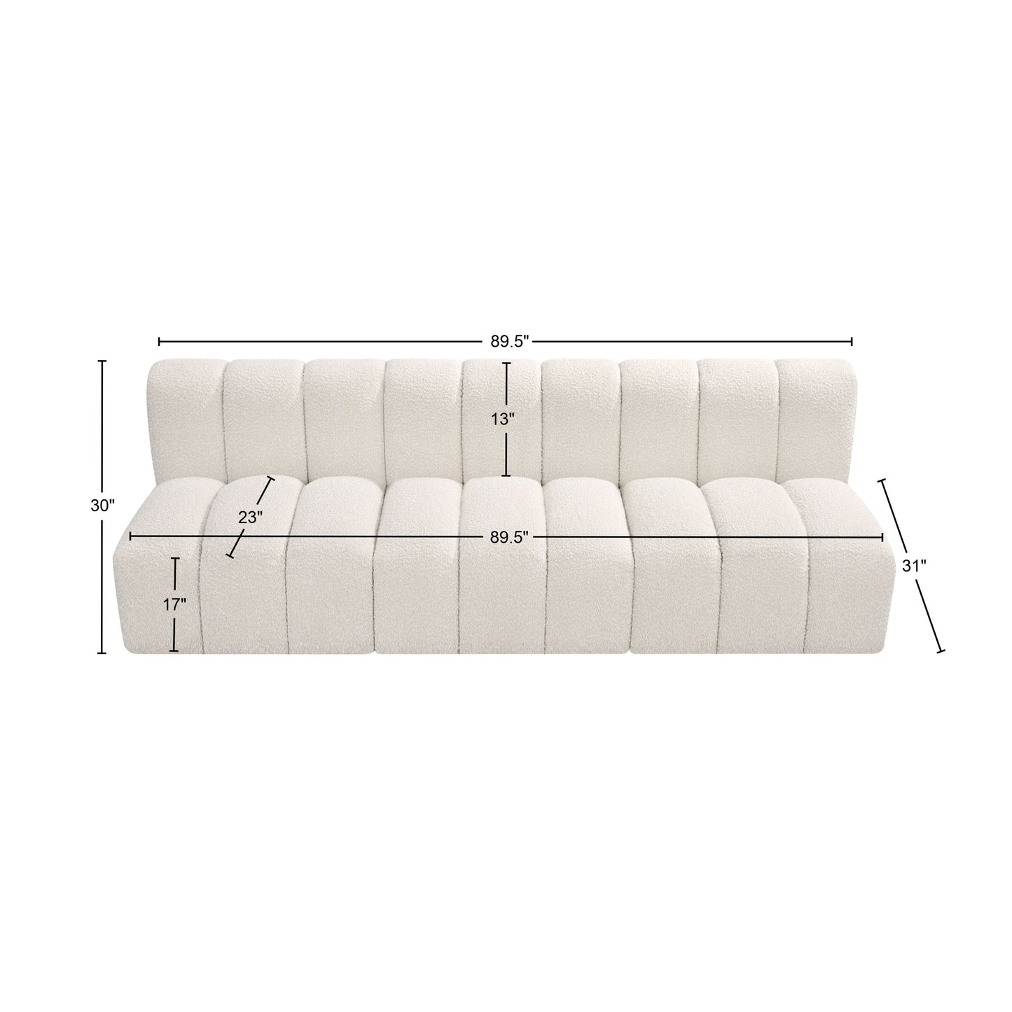 zara cream boucle fabric modular sofa s3f