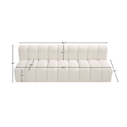 Zara Cream Boucle Fabric Modular Sofa S3F