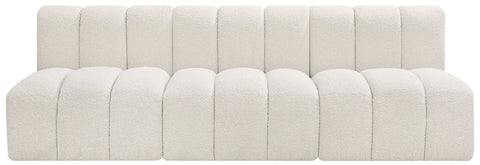 Briar Cream 89.5 Boucle Fabric Upholstered Modular Sectional, 3-Piece