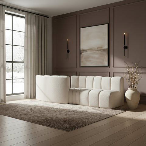 Briar Cream 108 Boucle Fabric Upholstered Modular Sectional, 4-Piece