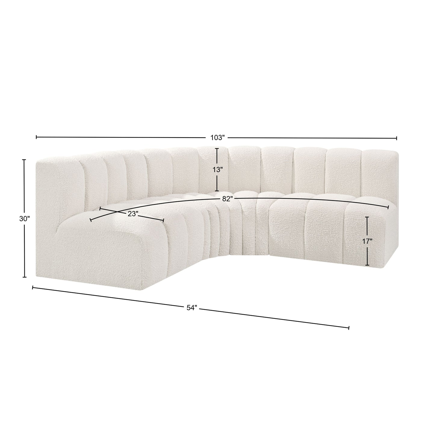 zara cream boucle fabric modular sofa s4b